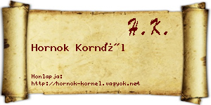 Hornok Kornél névjegykártya