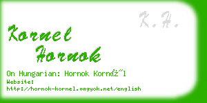 kornel hornok business card